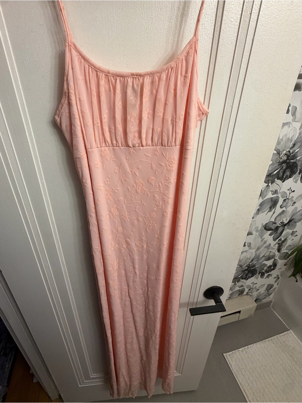 Delicate Velour Dress in Light Rose